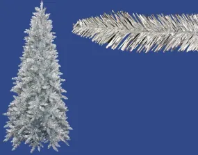 10' Pre-Lit Slim Silver Ashley Spruce Tinsel Christmas Tree - Clear Lights