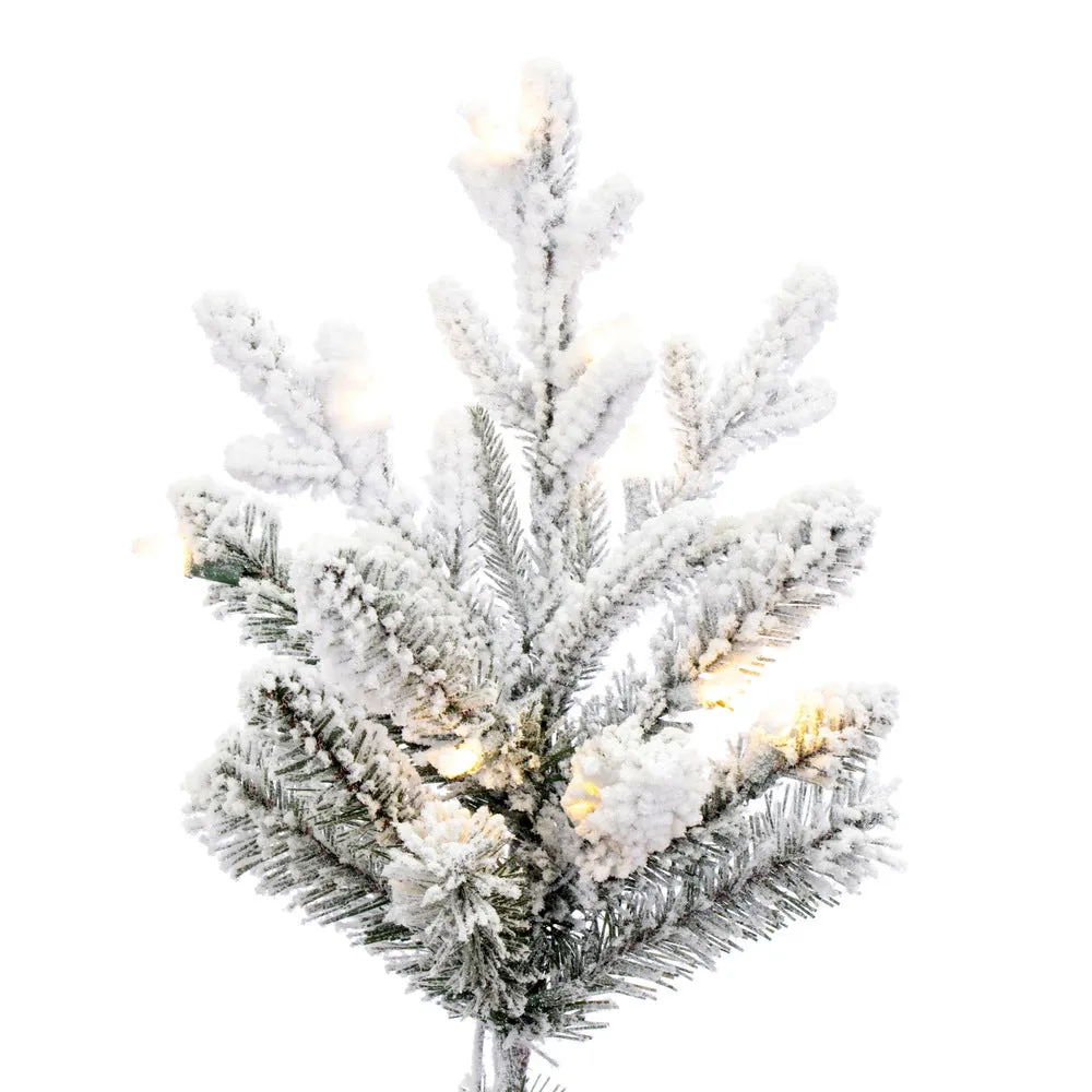 10' x 70" Flocked Hudson Fraser Fir Artificial Xmas Tree LED Warm White Lights