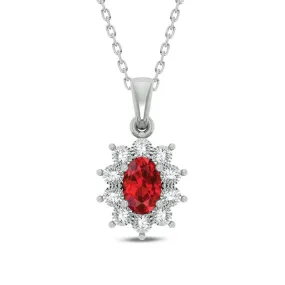 10K 0.06ct Diamond Ruby Pendant