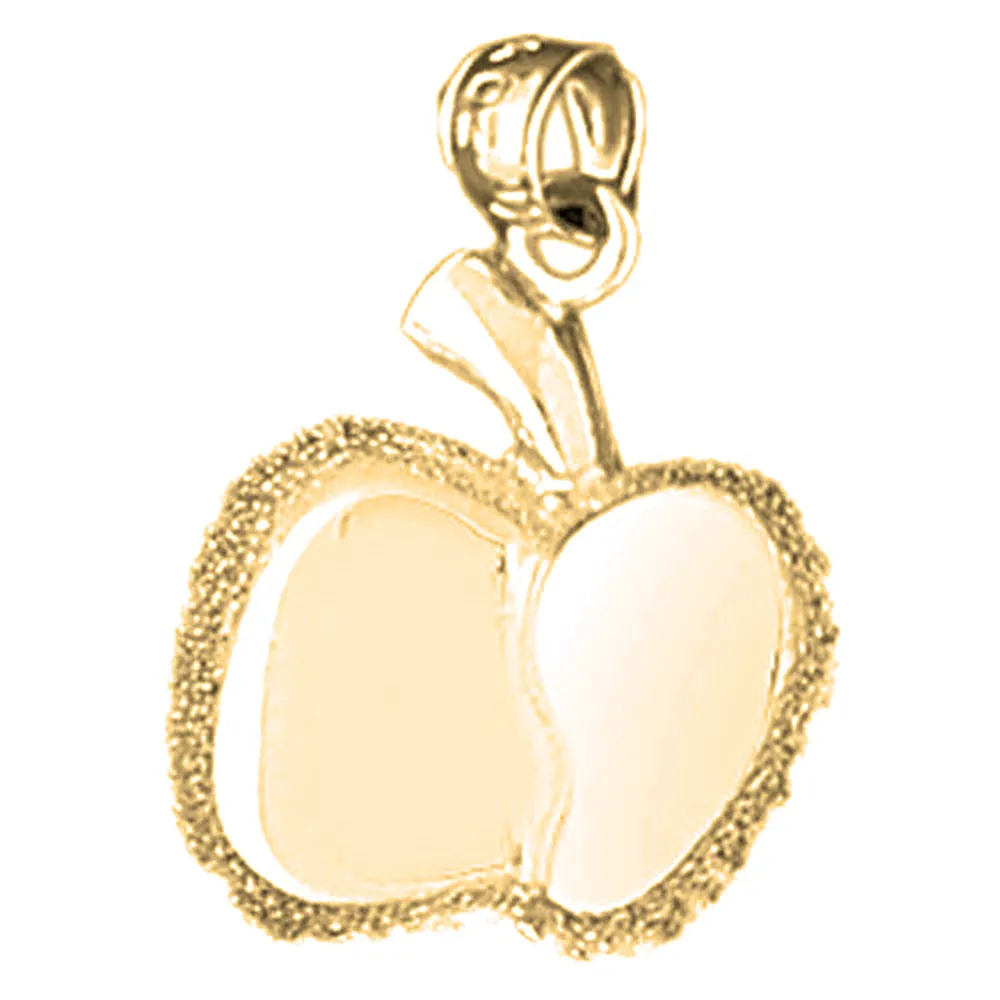 10K, 14K or 18K Gold Apple Pendant