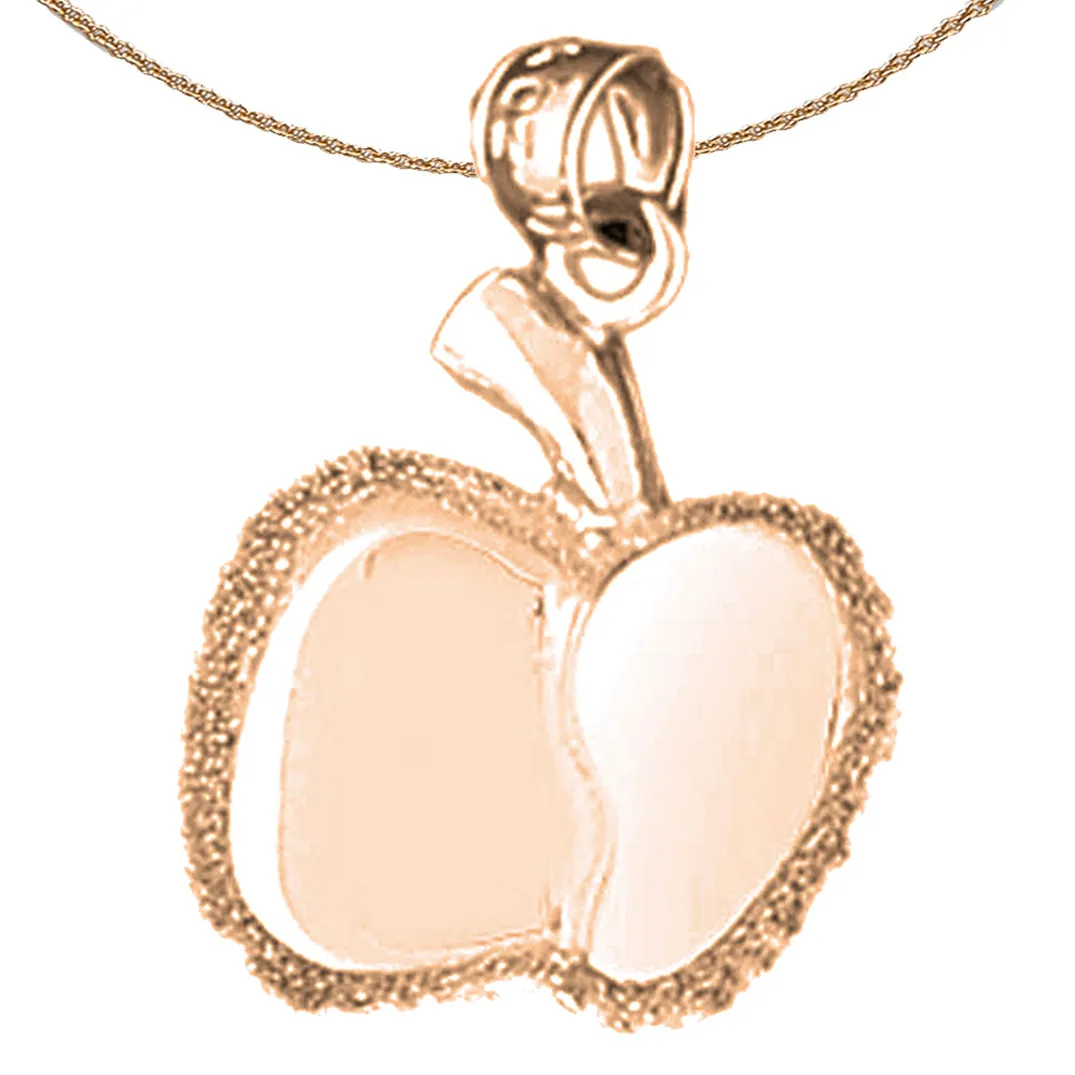 10K, 14K or 18K Gold Apple Pendant