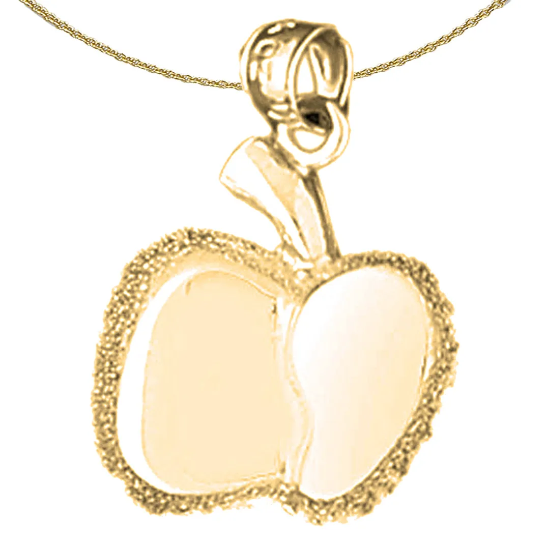 10K, 14K or 18K Gold Apple Pendant