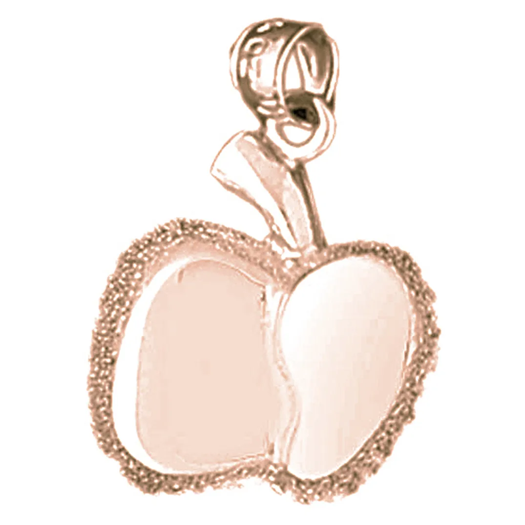 10K, 14K or 18K Gold Apple Pendant