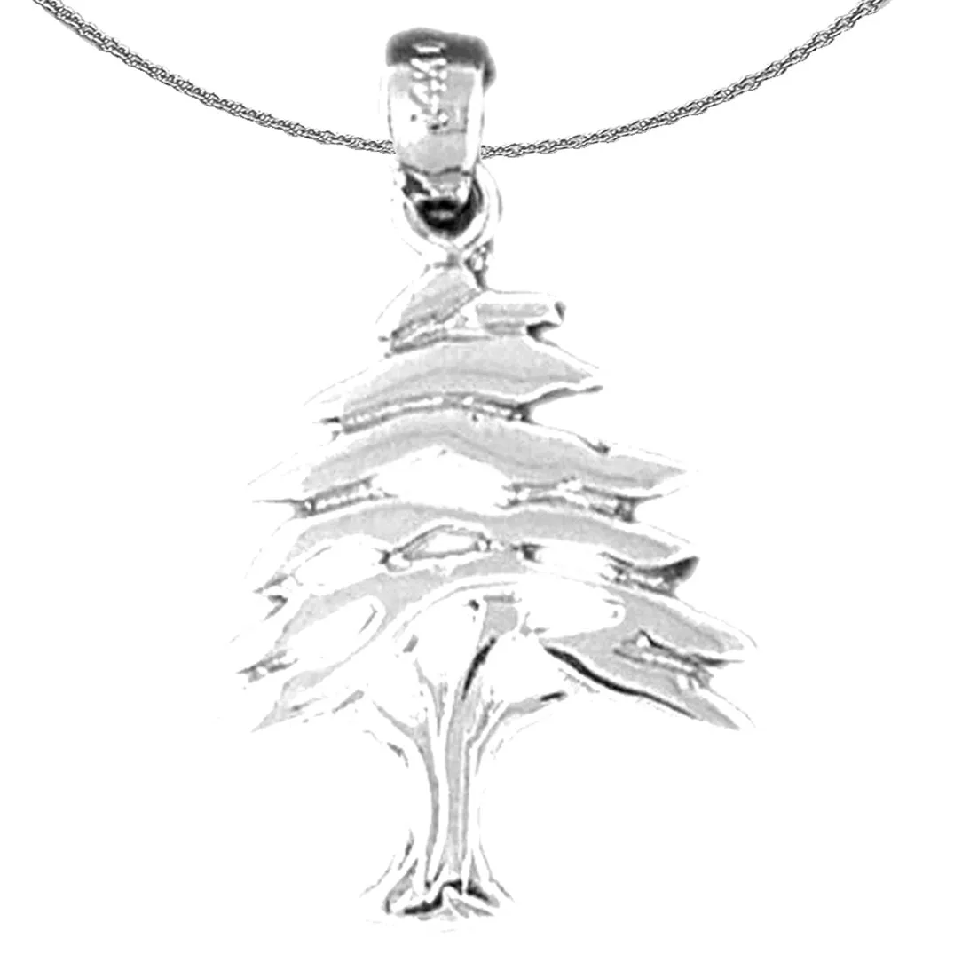 10K, 14K or 18K Gold Cedar Tree Pendant