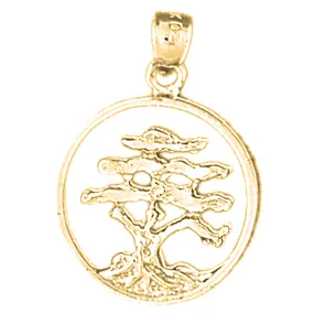 10K, 14K or 18K Gold Cedar Tree Pendant