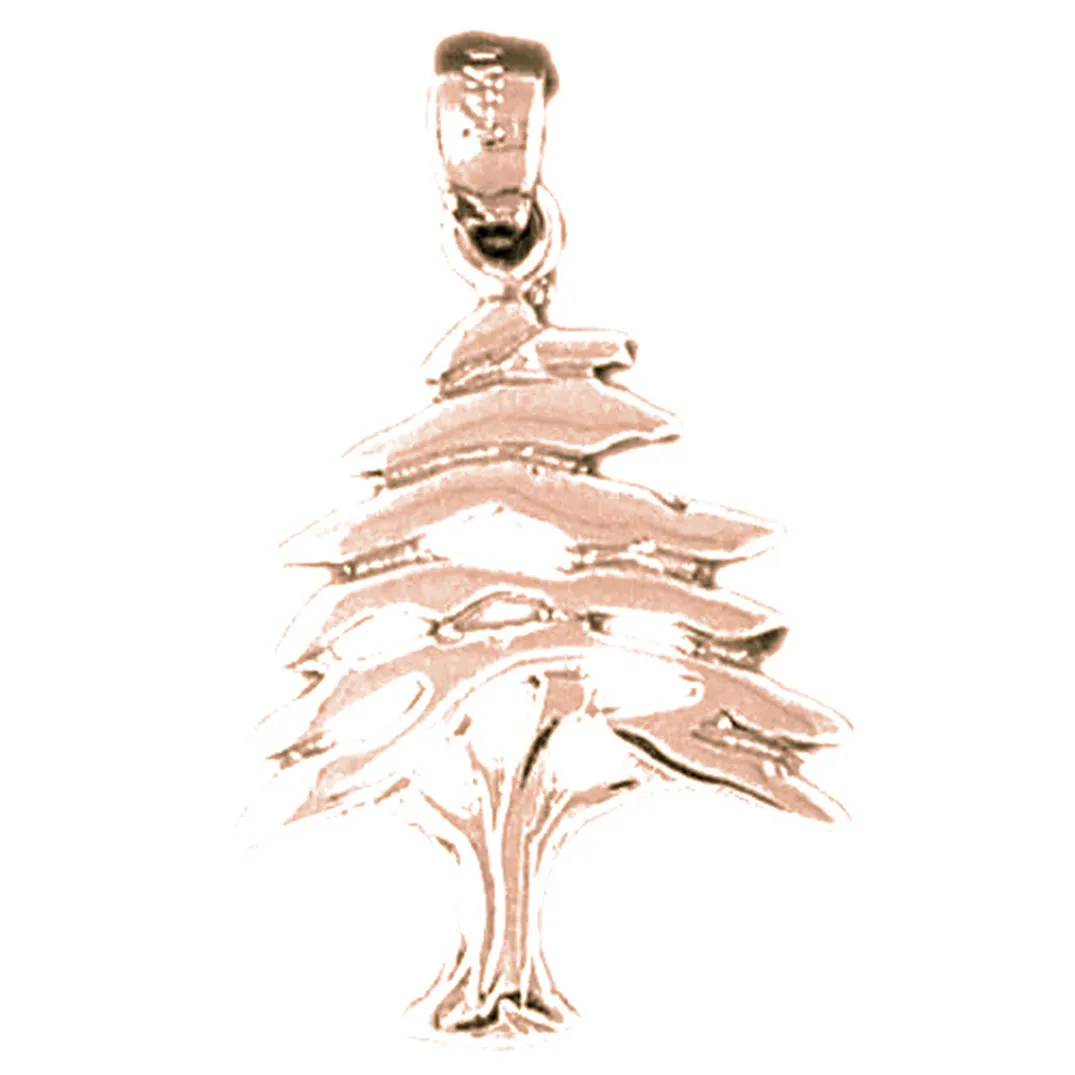 10K, 14K or 18K Gold Cedar Tree Pendant