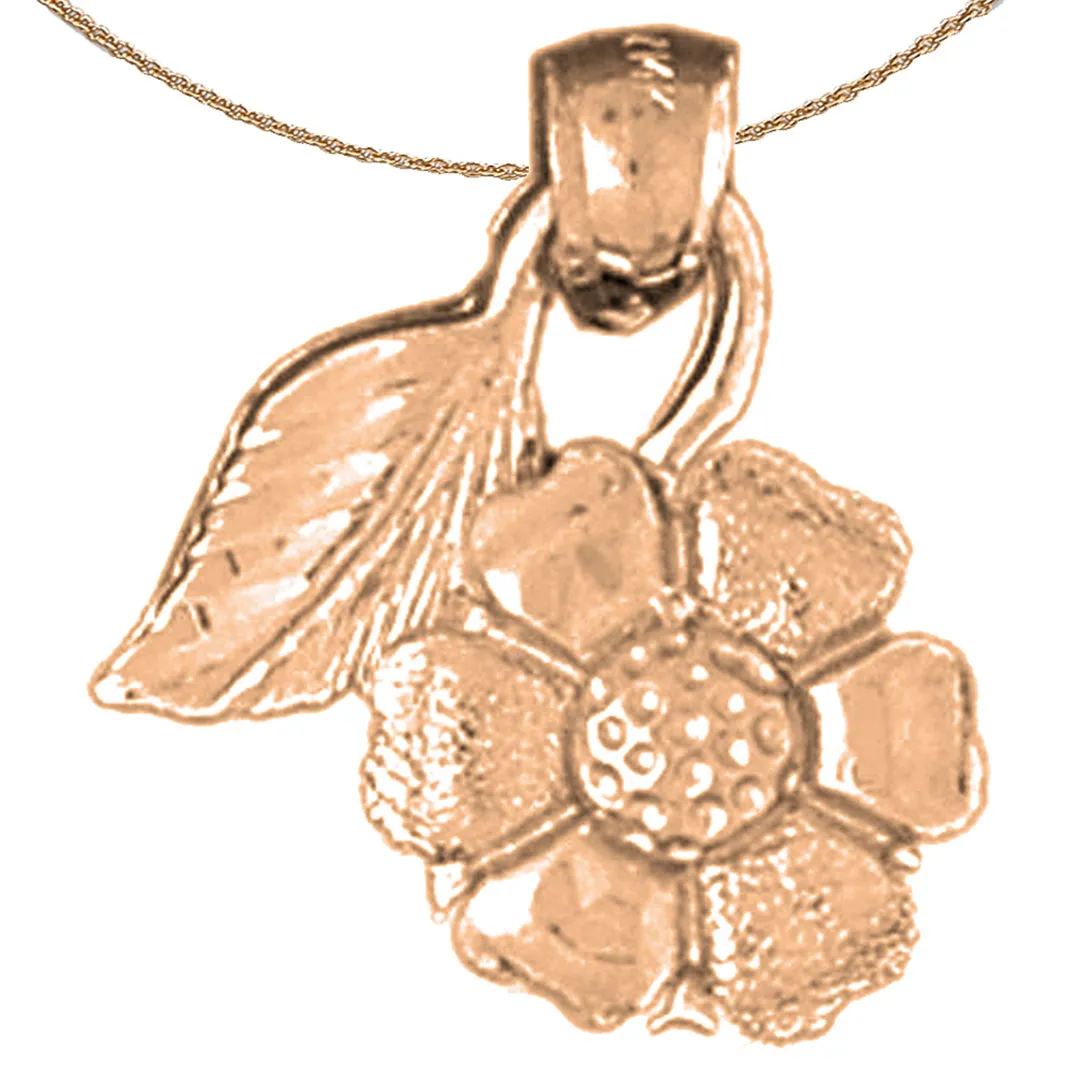 10K, 14K or 18K Gold Daisy Flower Pendant