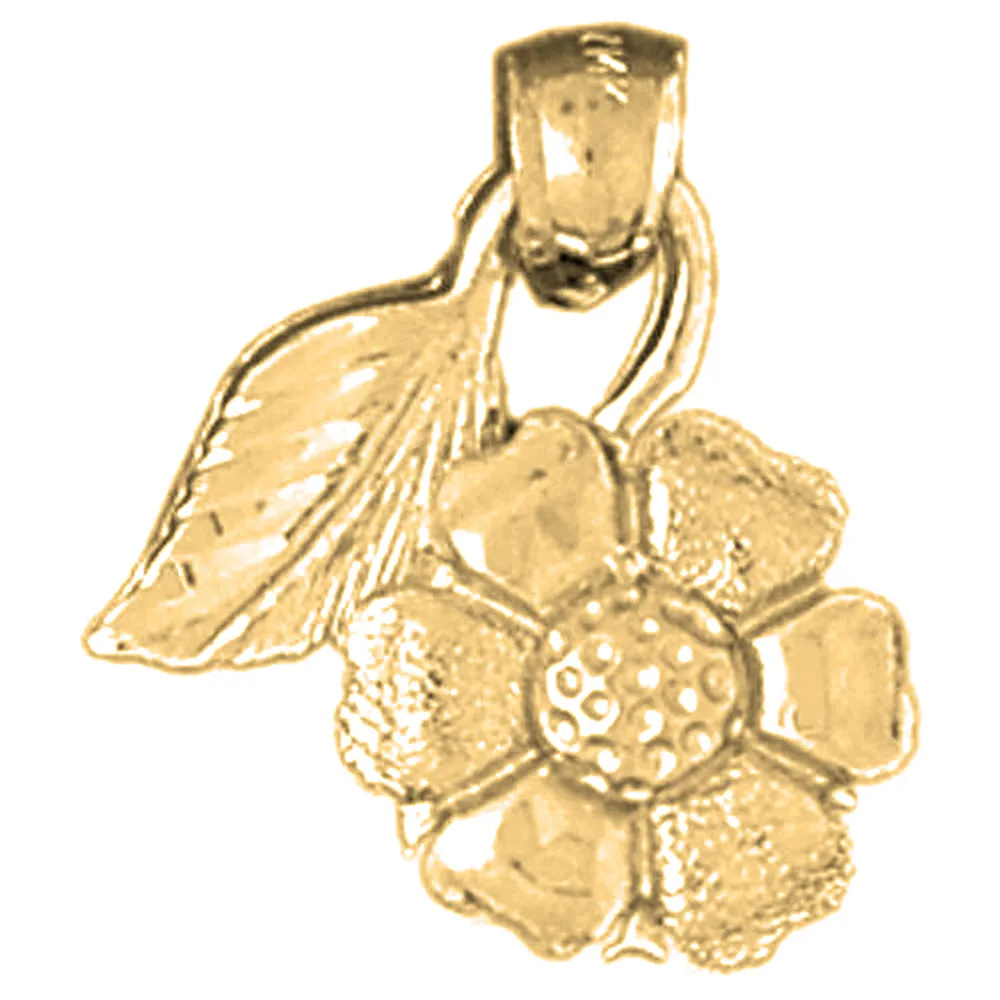 10K, 14K or 18K Gold Daisy Flower Pendant