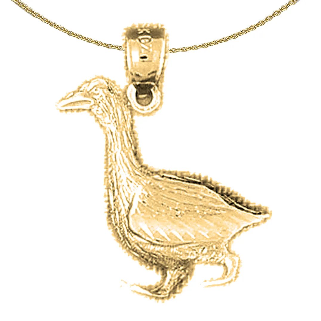 10K, 14K or 18K Gold Ducks Pendant