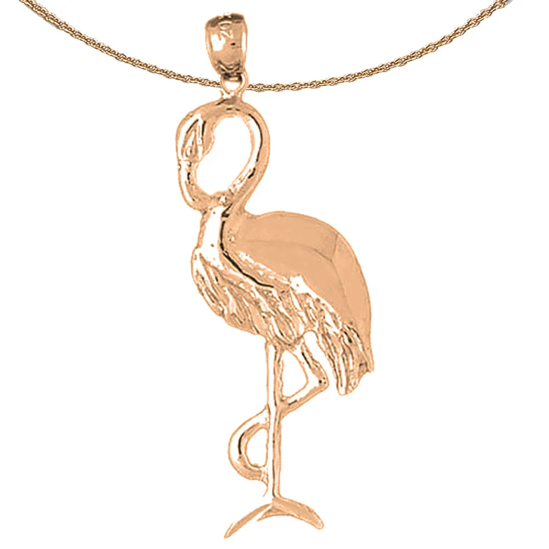 10K, 14K or 18K Gold Flamingo Pendant