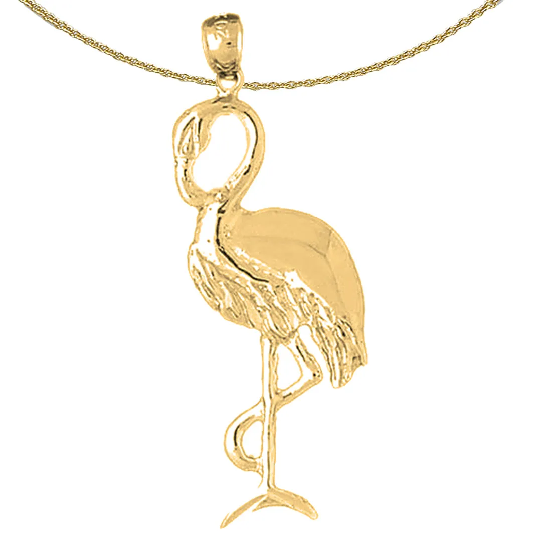 10K, 14K or 18K Gold Flamingo Pendant