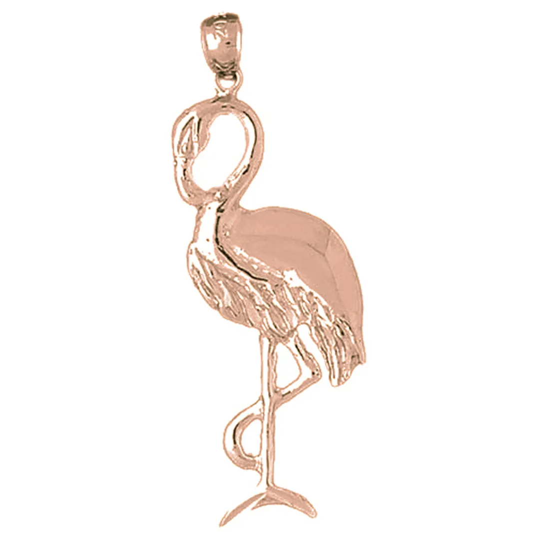 10K, 14K or 18K Gold Flamingo Pendant