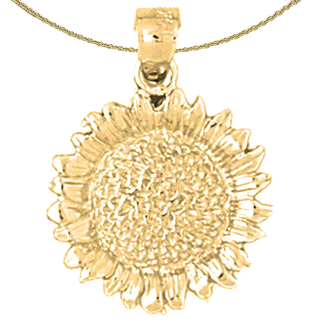 10K, 14K or 18K Gold Flower Pendant