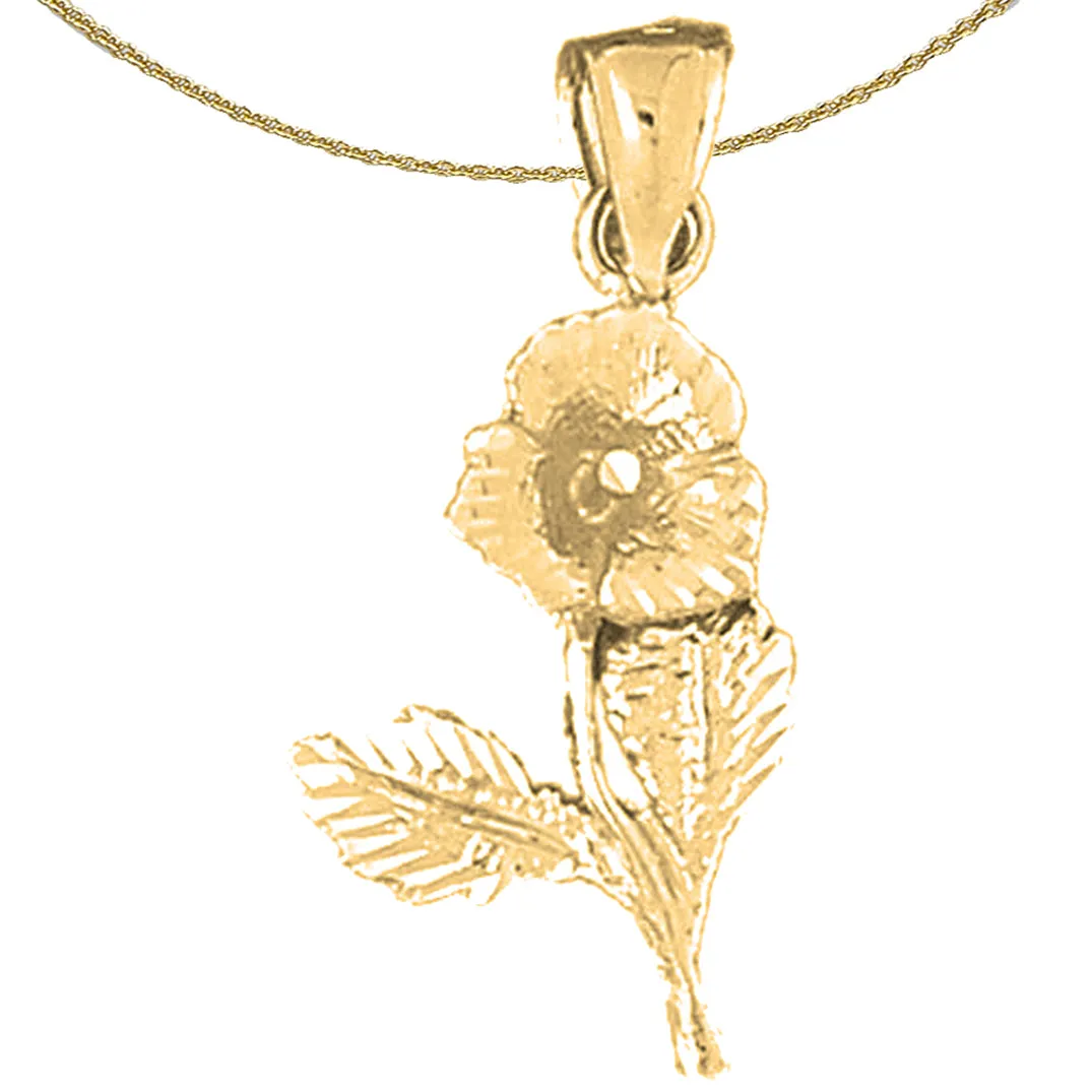 10K, 14K or 18K Gold Flower Pendant