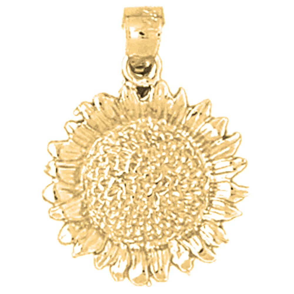 10K, 14K or 18K Gold Flower Pendant