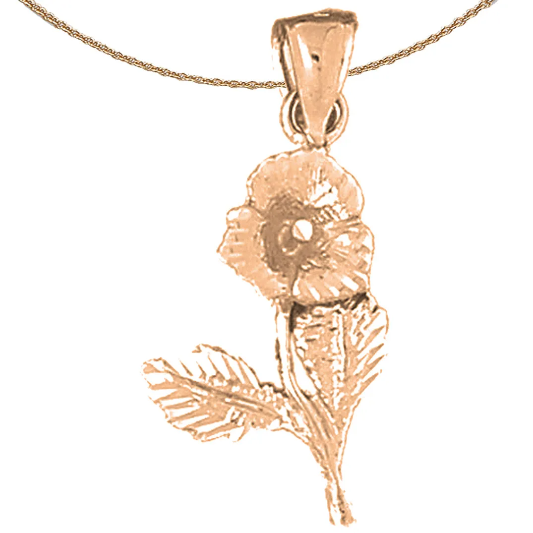 10K, 14K or 18K Gold Flower Pendant