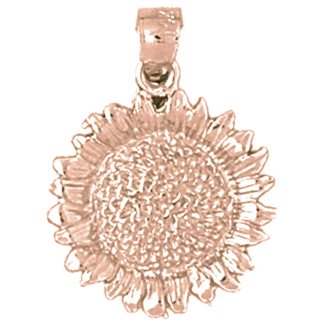 10K, 14K or 18K Gold Flower Pendant