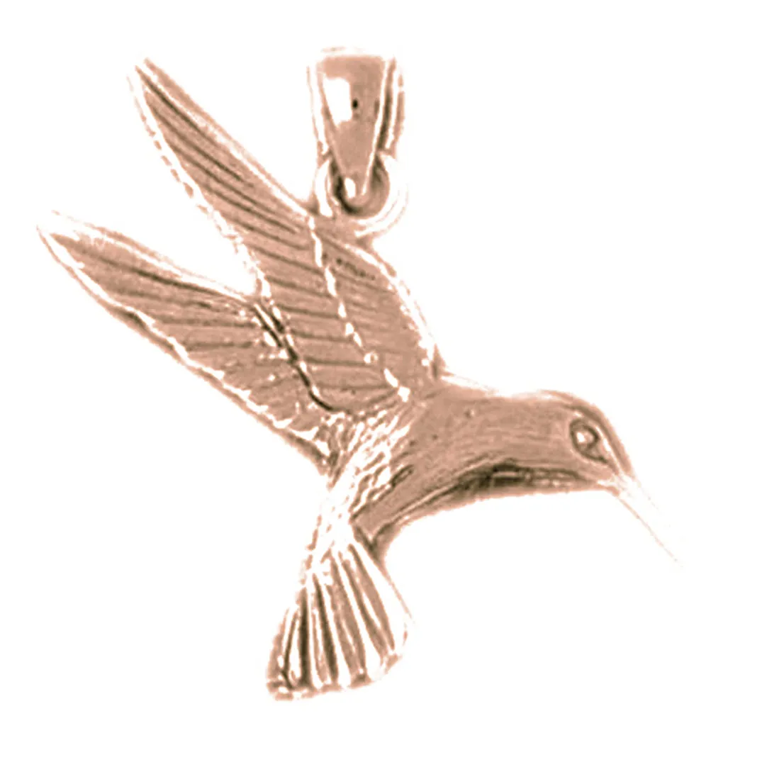 10K, 14K or 18K Gold Hummingbird Pendant