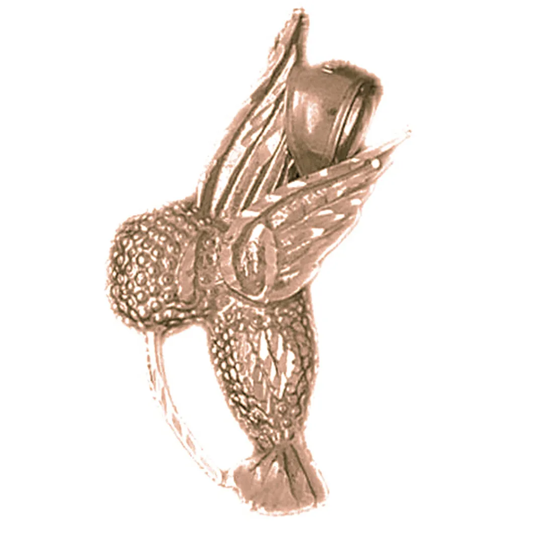 10K, 14K or 18K Gold Hummingbird Pendant