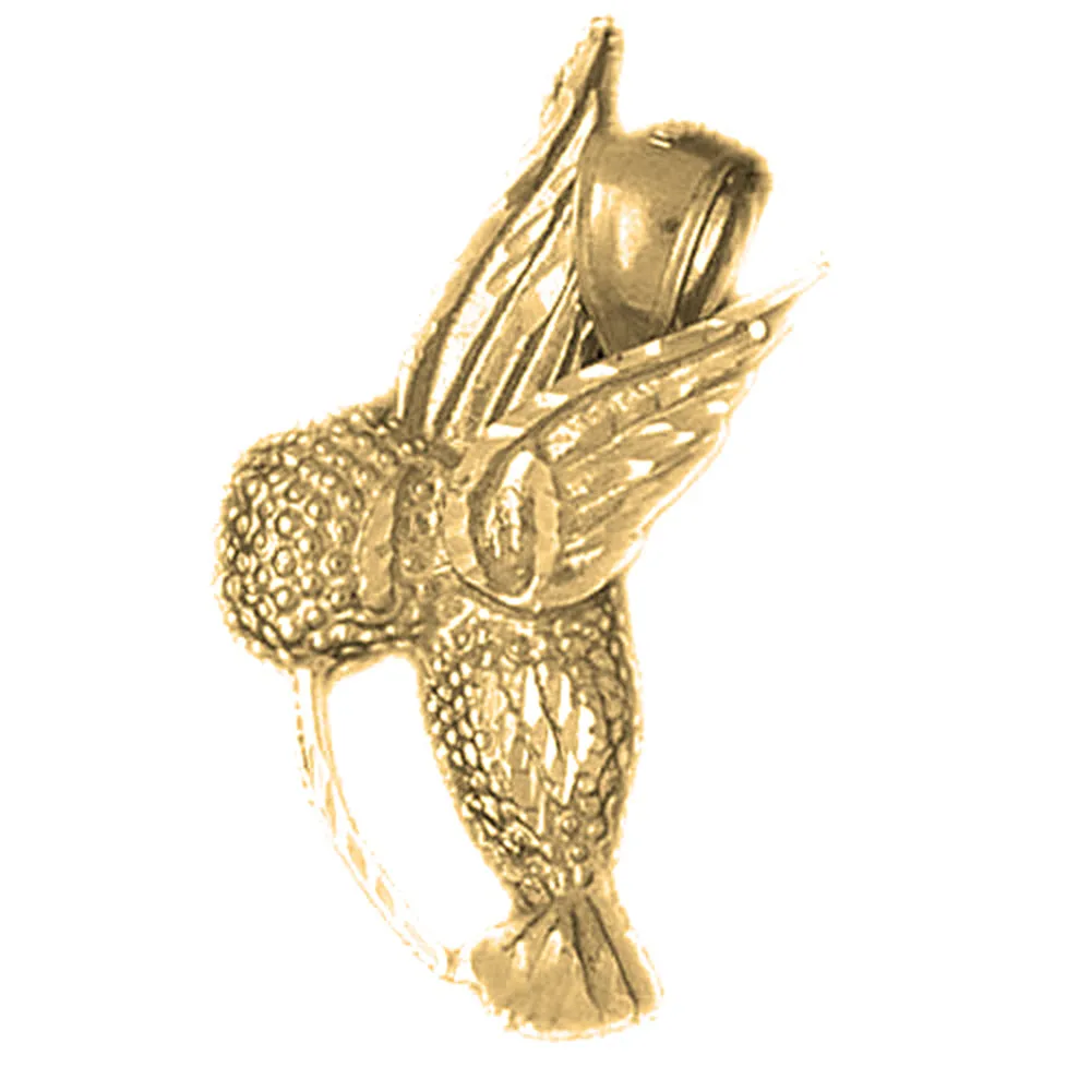 10K, 14K or 18K Gold Hummingbird Pendant