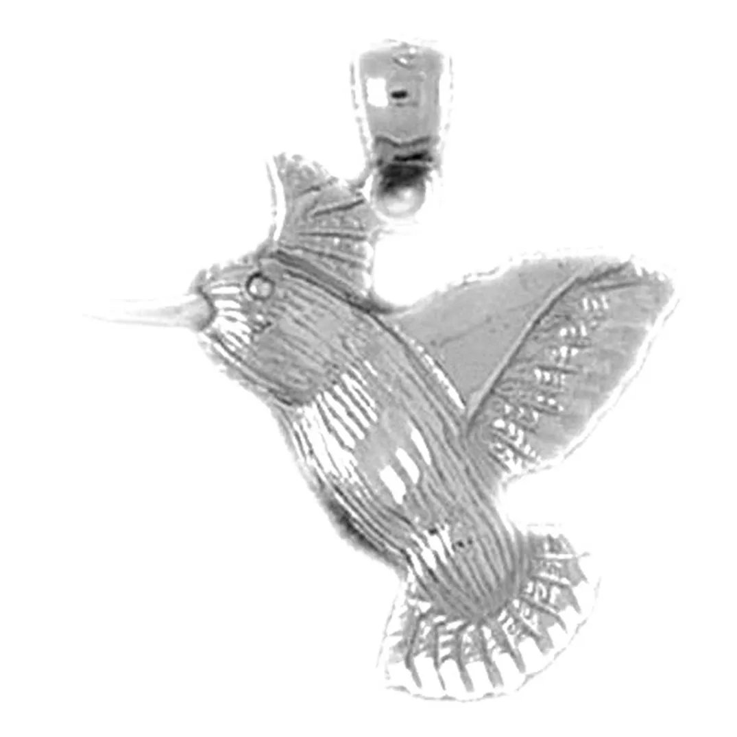 10K, 14K or 18K Gold Hummingbird Pendant