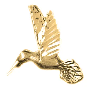 10K, 14K or 18K Gold Hummingbird Pendant