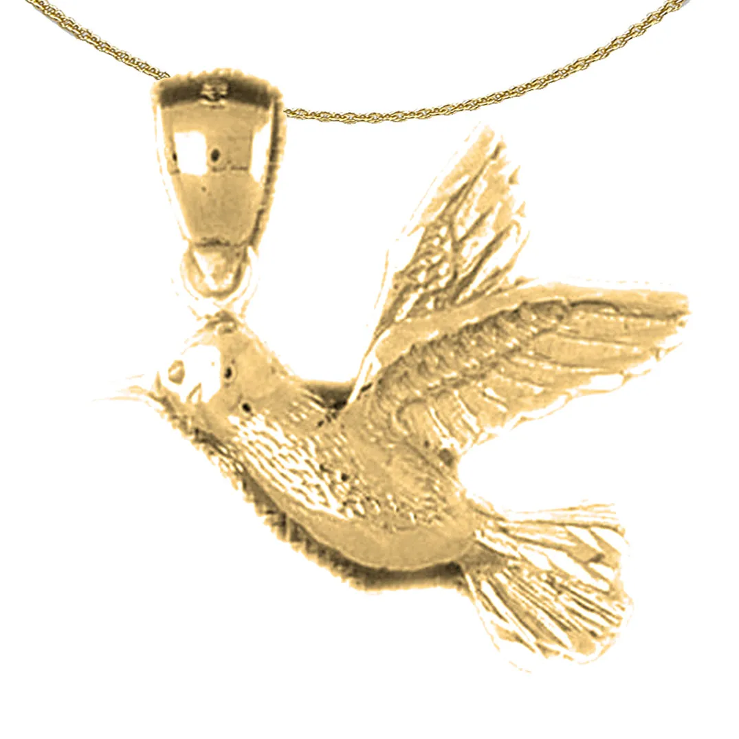 10K, 14K or 18K Gold Hummingbird Pendant