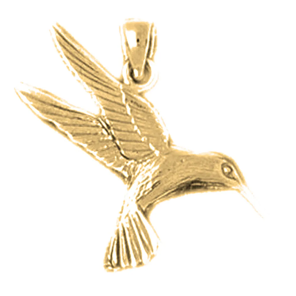 10K, 14K or 18K Gold Hummingbird Pendant