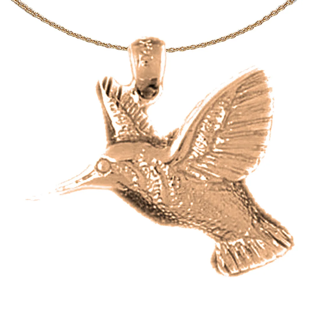 10K, 14K or 18K Gold Hummingbird Pendant