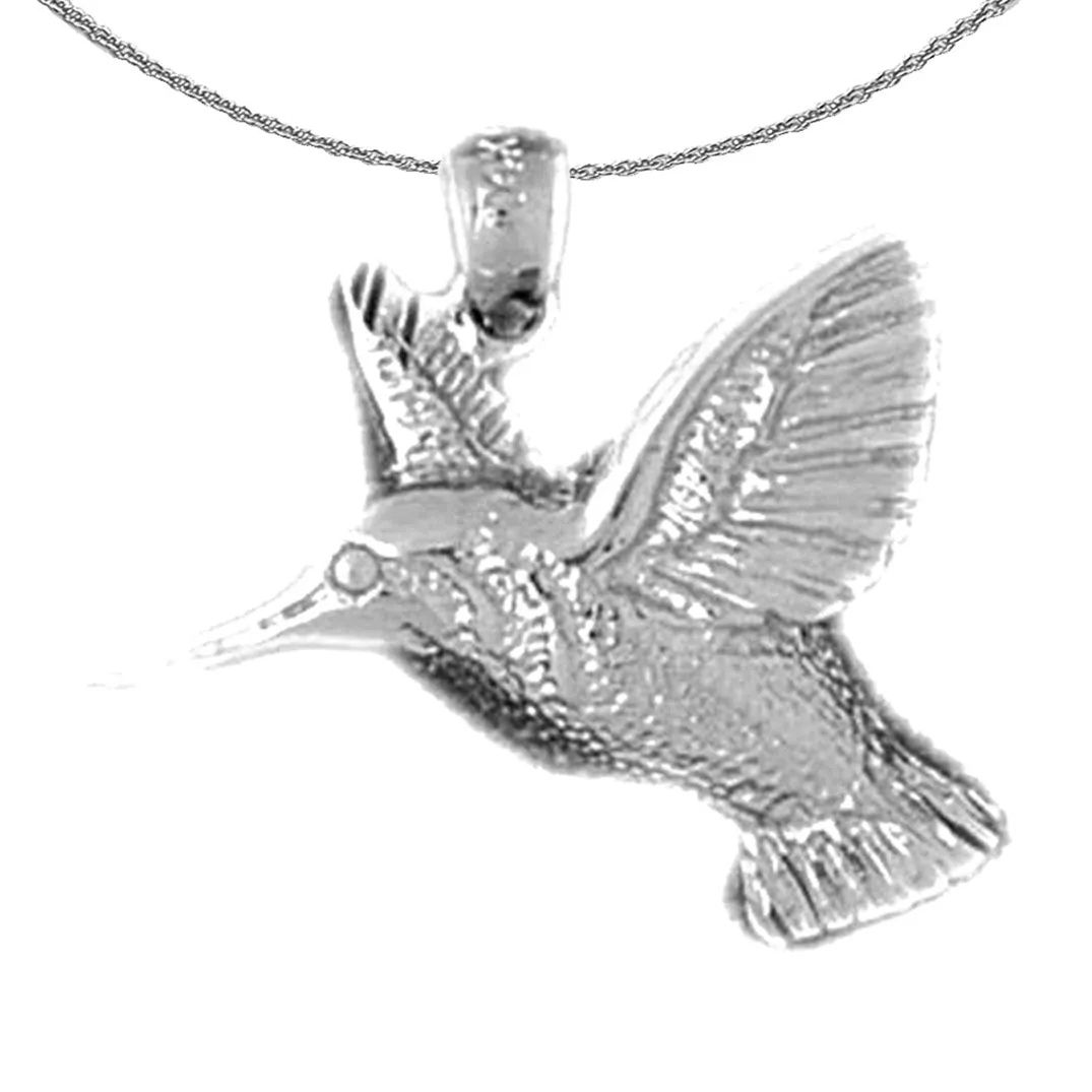 10K, 14K or 18K Gold Hummingbird Pendant