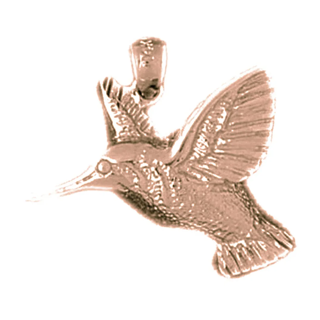 10K, 14K or 18K Gold Hummingbird Pendant