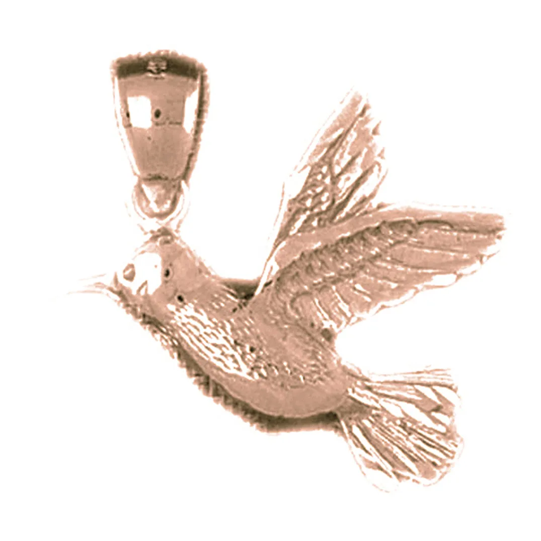 10K, 14K or 18K Gold Hummingbird Pendant