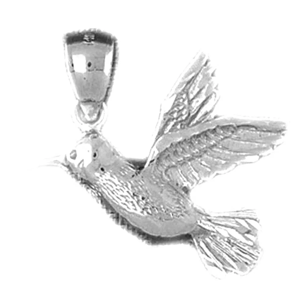 10K, 14K or 18K Gold Hummingbird Pendant