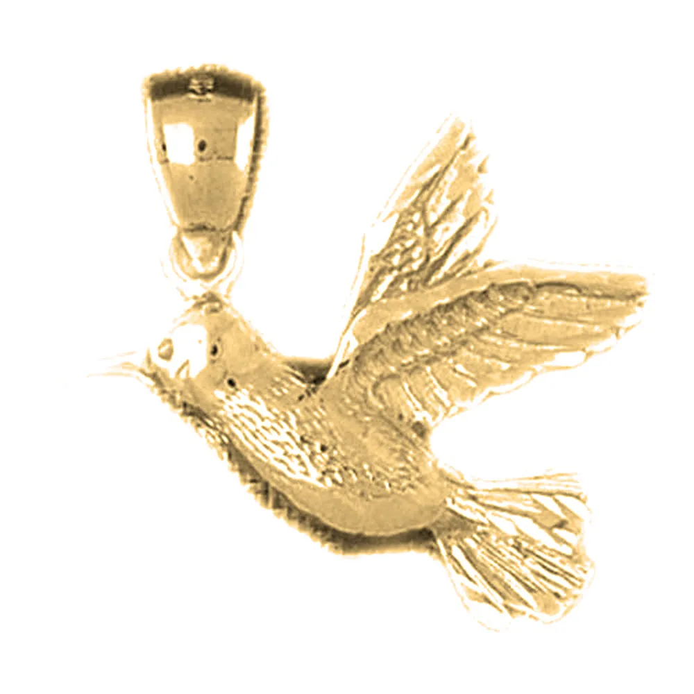 10K, 14K or 18K Gold Hummingbird Pendant