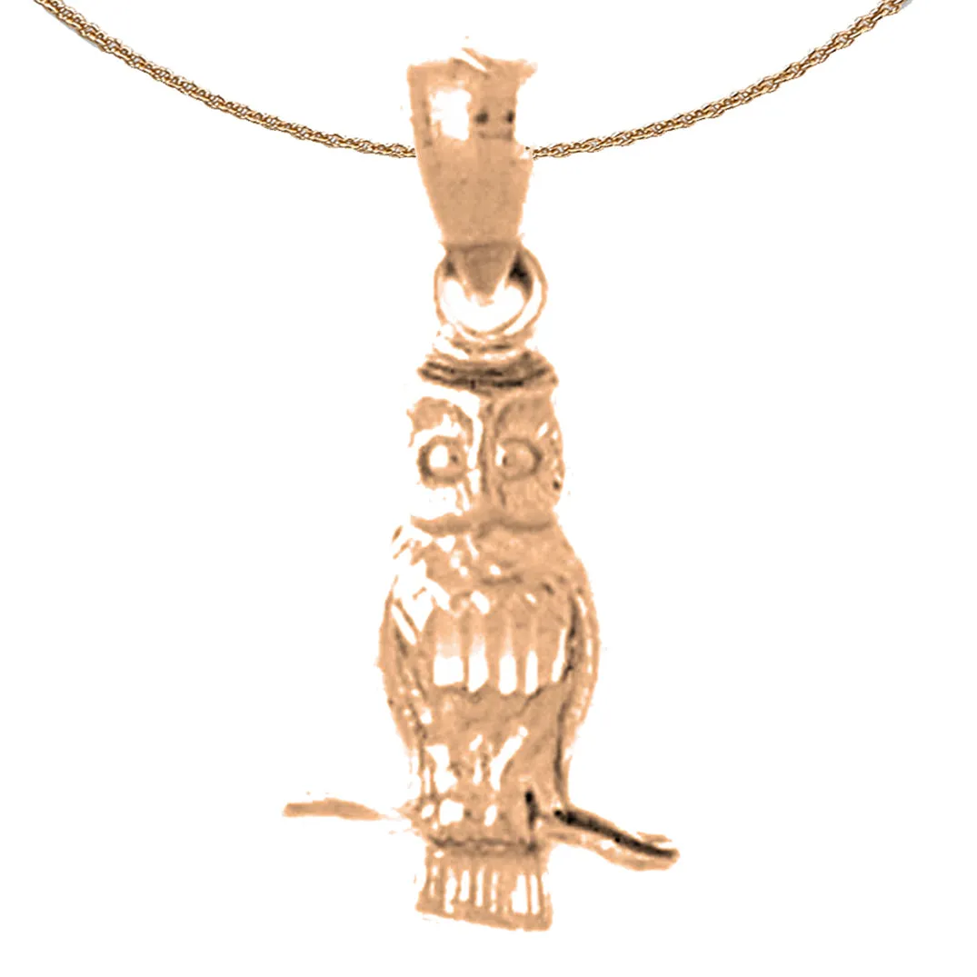 10K, 14K or 18K Gold Owl Pendant