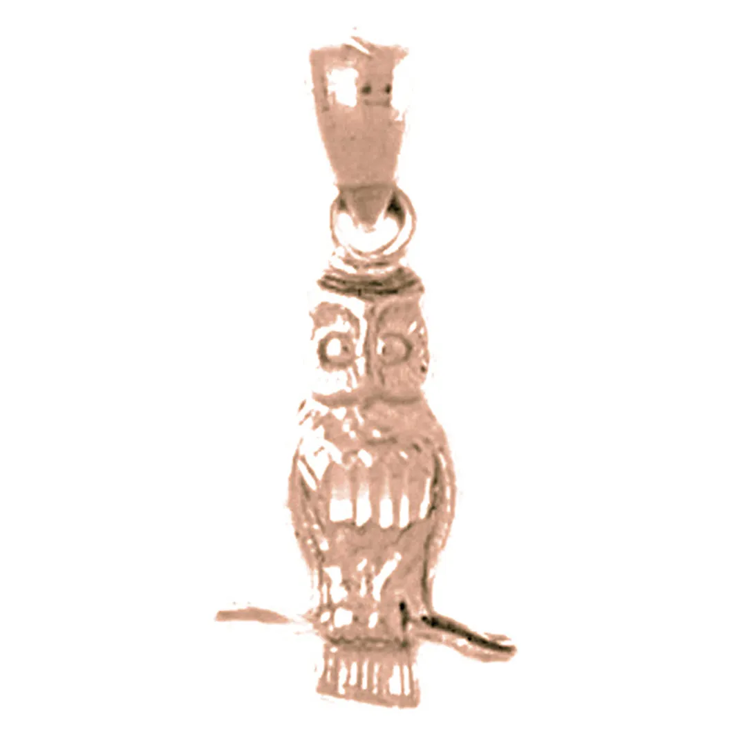 10K, 14K or 18K Gold Owl Pendant