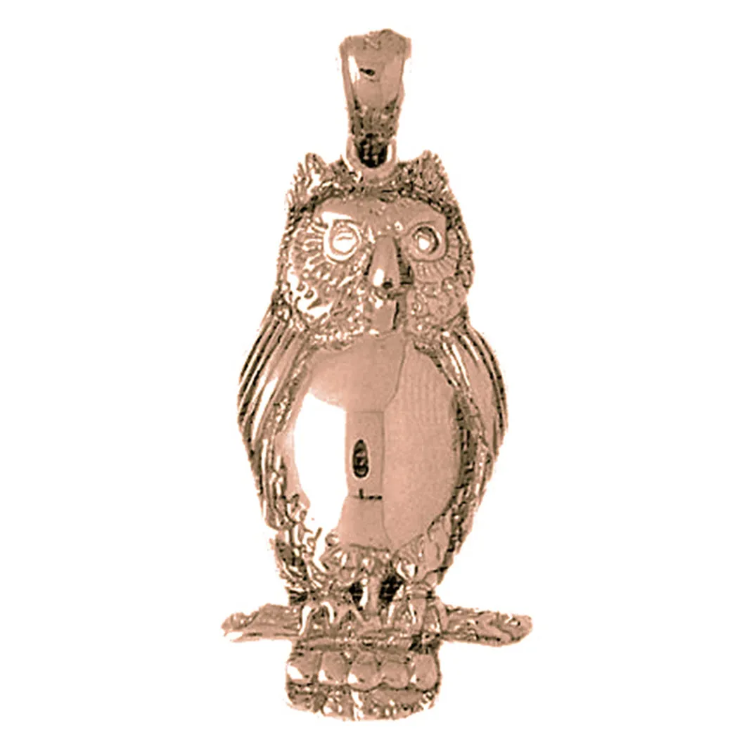 10K, 14K or 18K Gold Owl Pendant