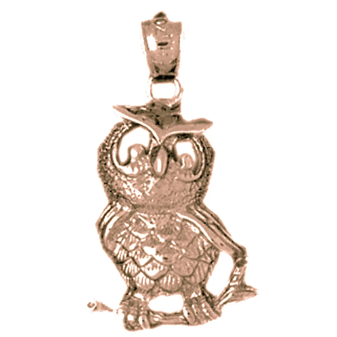 10K, 14K or 18K Gold Owl Pendant