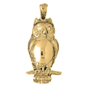 10K, 14K or 18K Gold Owl Pendant