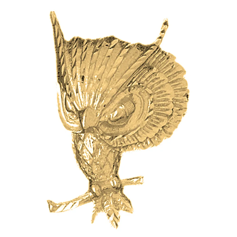 10K, 14K or 18K Gold Owl Pendant