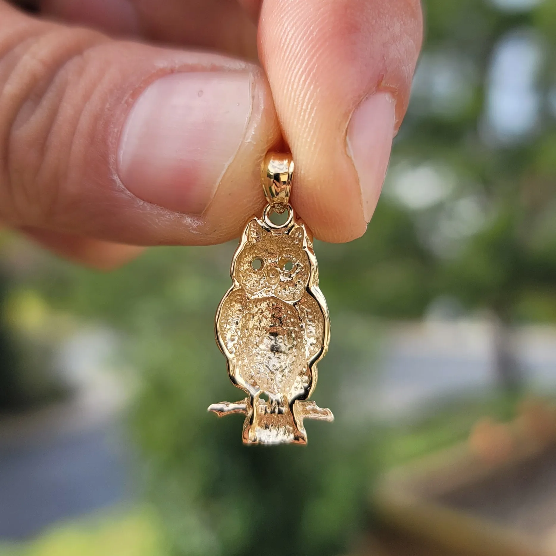 10K, 14K or 18K Gold Owl Pendant