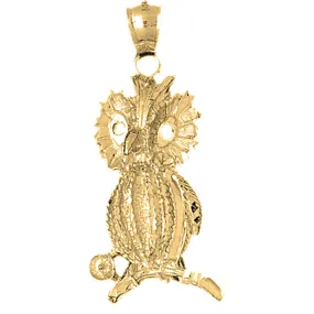 10K, 14K or 18K Gold Owl Pendant