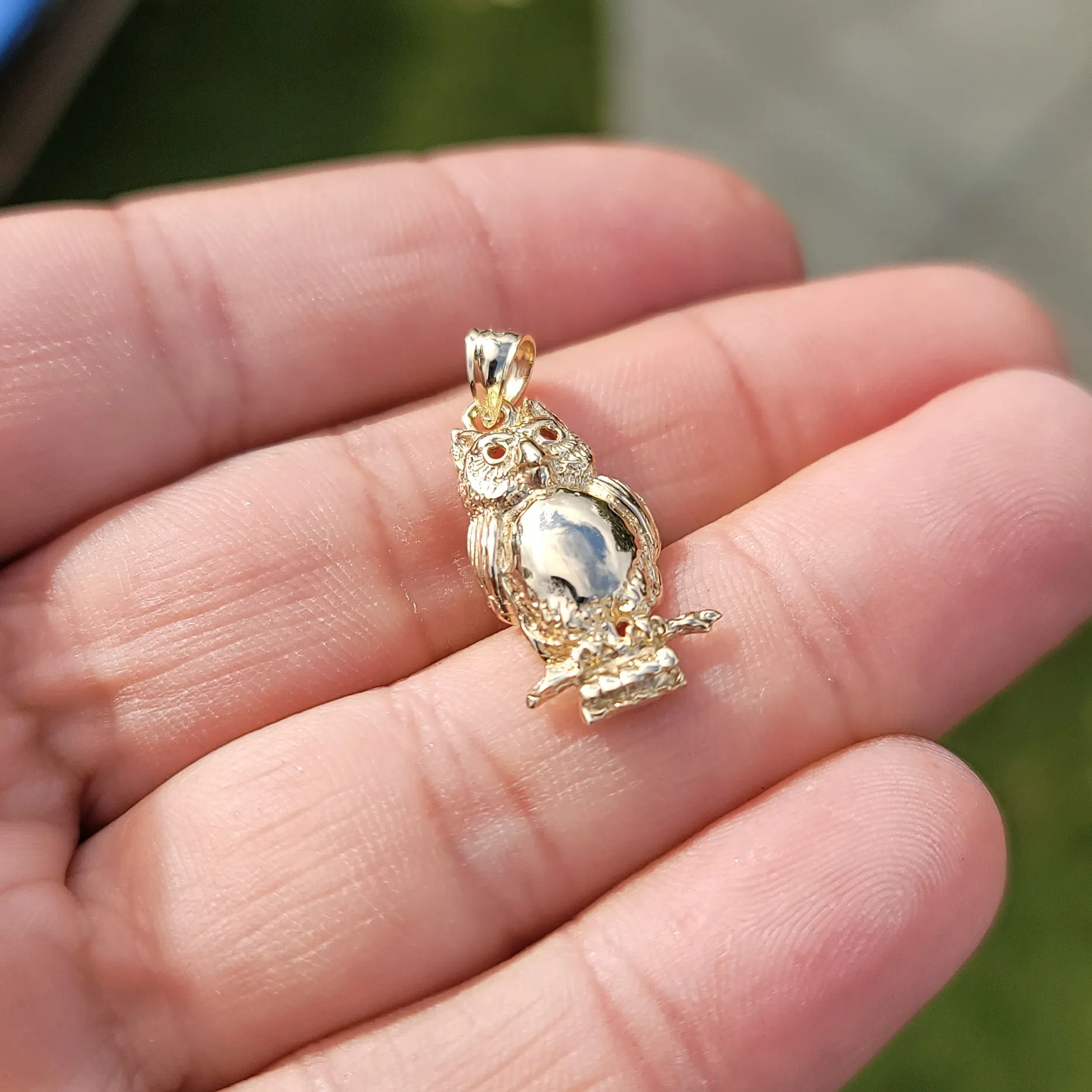 10K, 14K or 18K Gold Owl Pendant