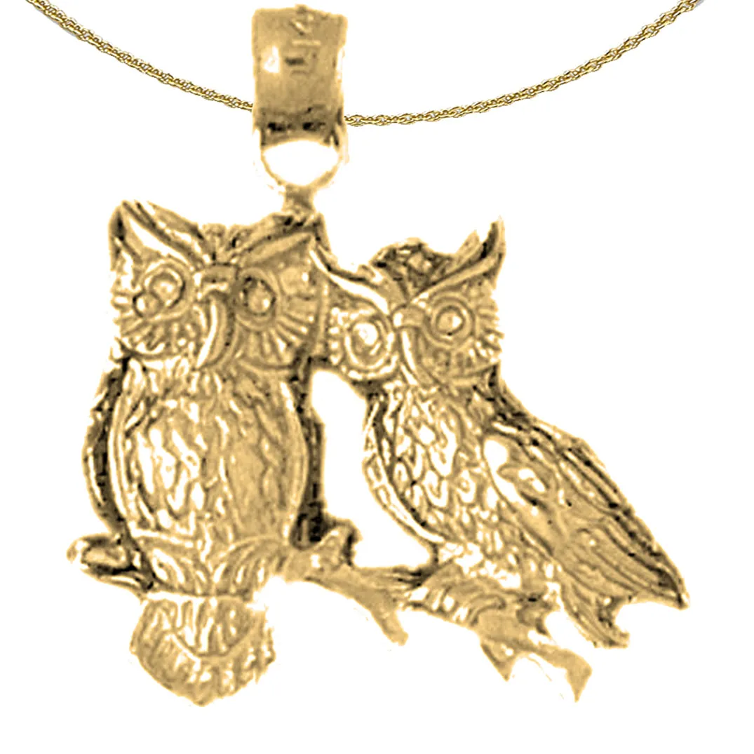 10K, 14K or 18K Gold Owl Pendant