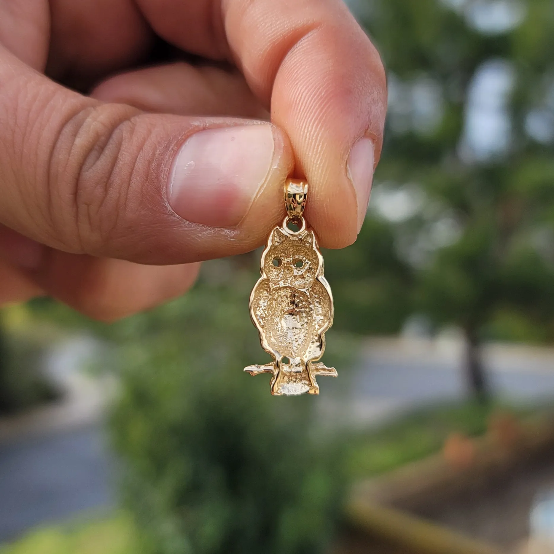 10K, 14K or 18K Gold Owl Pendant