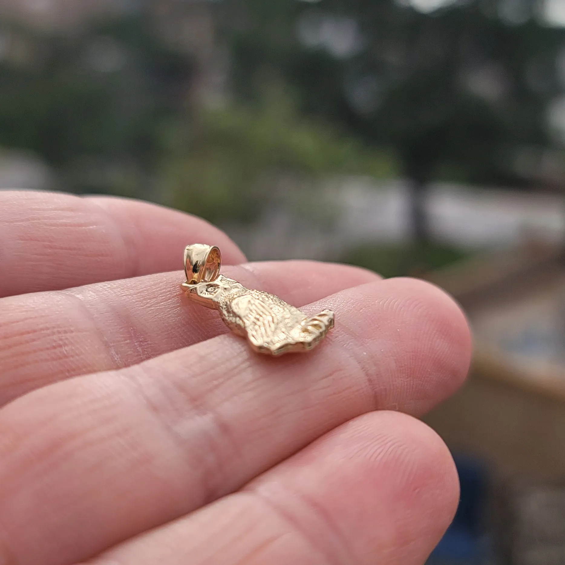 10K, 14K or 18K Gold Owl Pendant