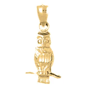 10K, 14K or 18K Gold Owl Pendant