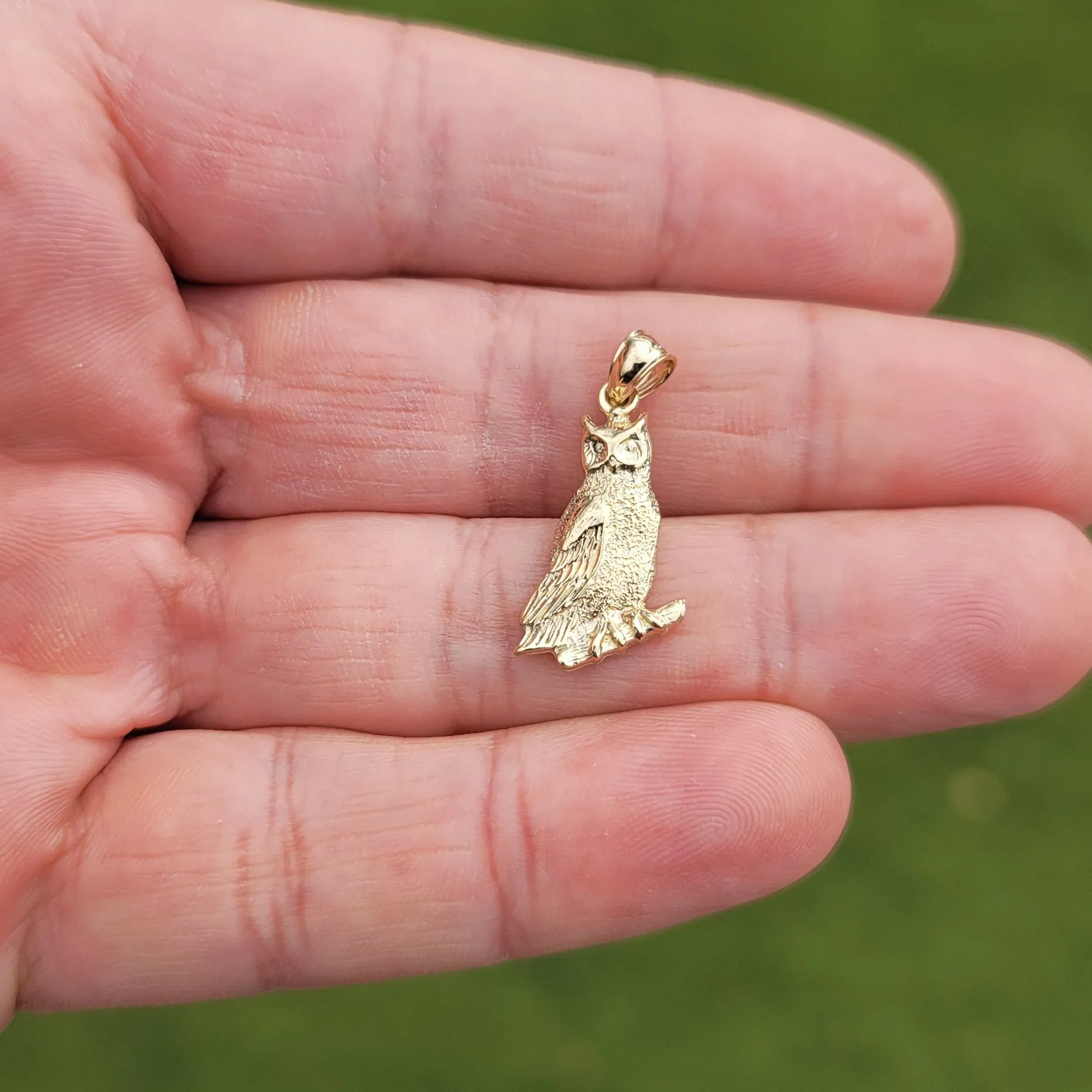 10K, 14K or 18K Gold Owl Pendant