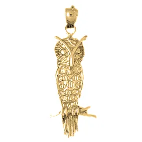 10K, 14K or 18K Gold Owl Pendant