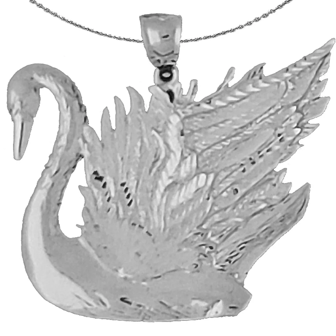 10K, 14K or 18K Gold Swan Pendant